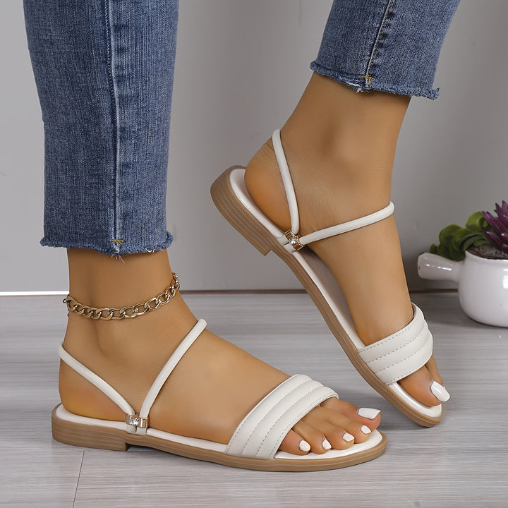 Stilla | Kvindelige Sandaler Boho Stil Med Åbne Tæer Og Flad Hæl