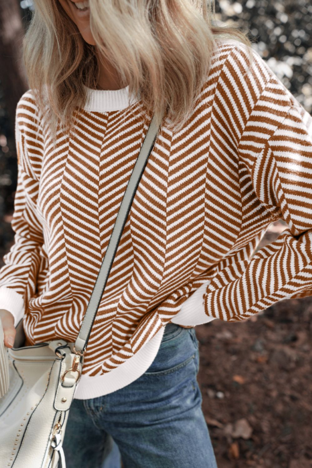 Stilla | Stribet Pullover Med Lange Ærmer og Rund Halsaussnit