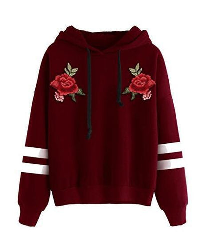 Kvinders sweatshirt med høj kvalitet ros broderi Stilla