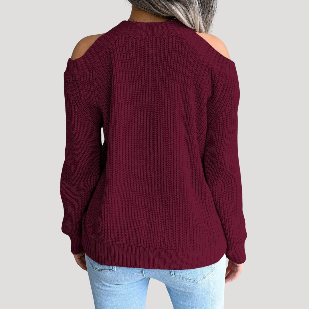 Stilla | Kold Shoulder Strikket Trøje