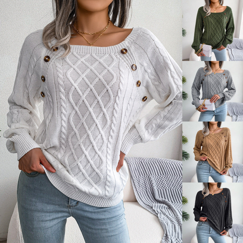 Stilla | Fashionable sweater with square neckline
