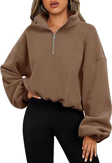 Stilla | Sweatshirt med Halv-Zip og Ståkrave