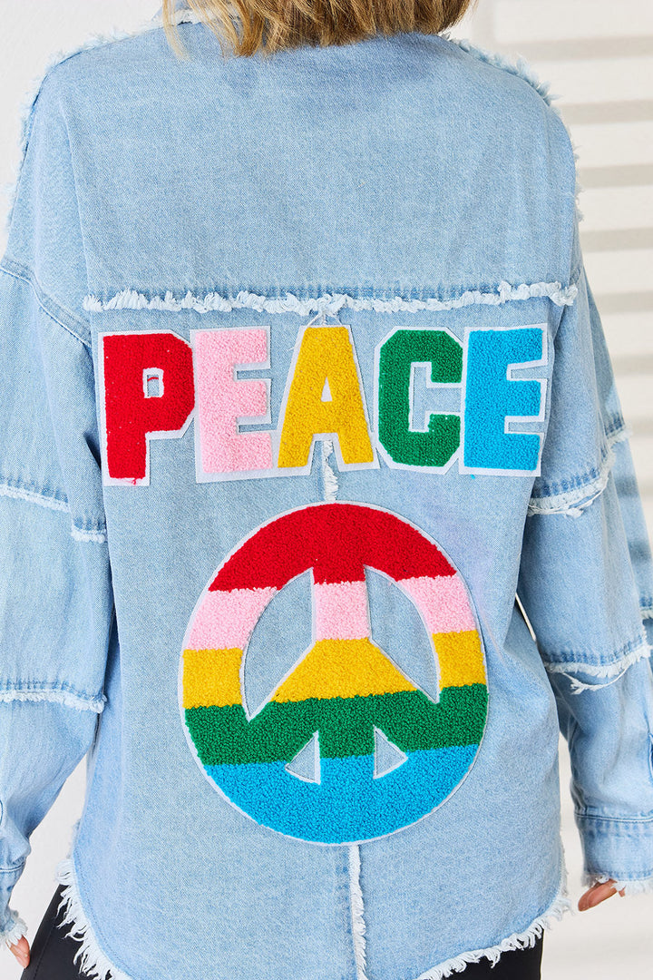 Stilla | Raw Hem Droppet Skulder Denim Top