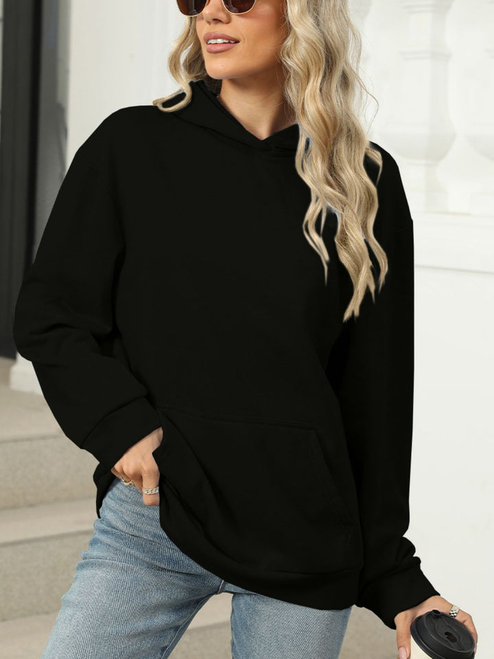 Stilla | Hættepullover med lommer og lange ærmer