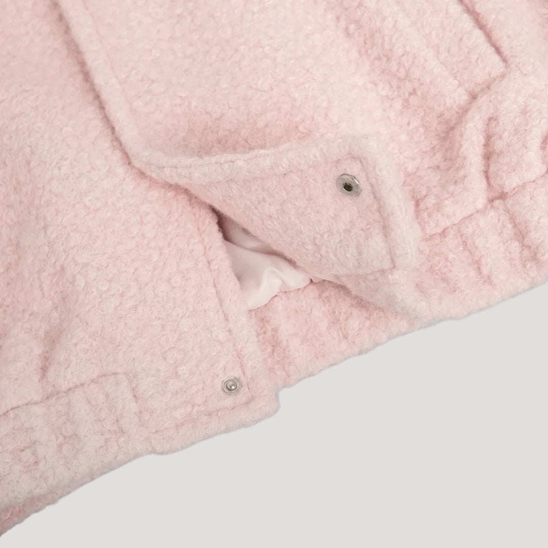 Stilla | Blød Boucle Zip up Bomberjakke