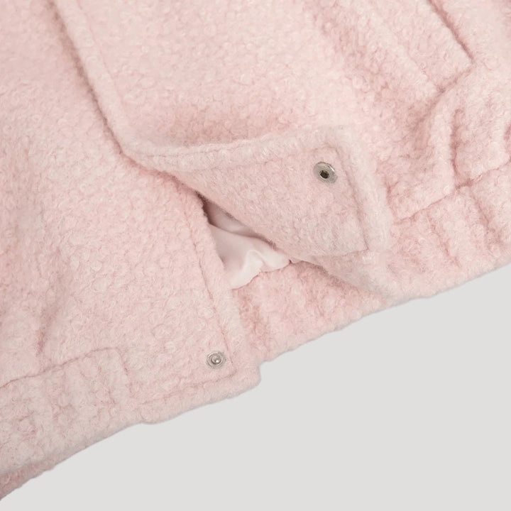 Stilla | Blød Boucle Zip up Bomberjakke