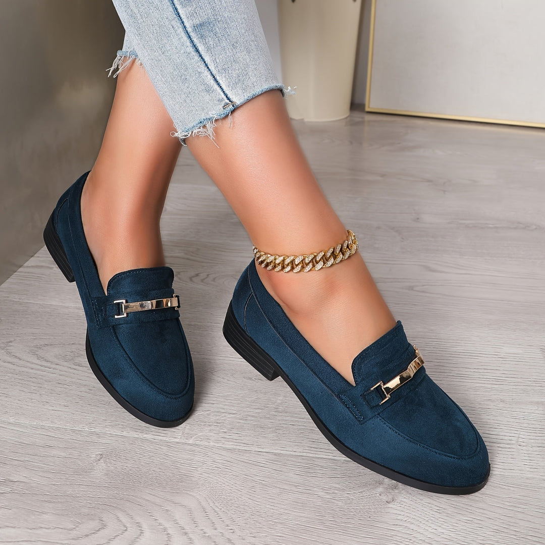 Stilla | Dames Loafers Med Metaliske Accenter Komfortable Slip on Sko