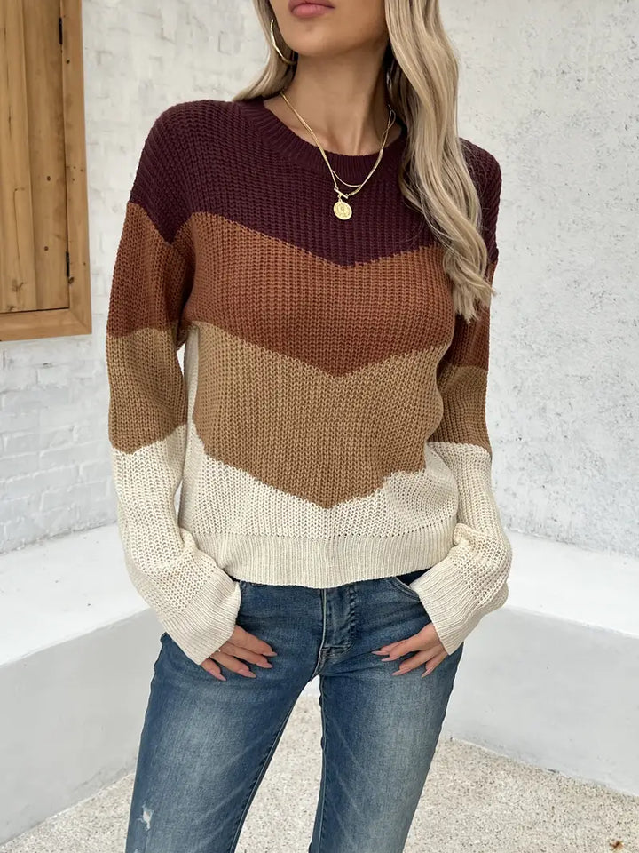 Stilla | Farverig Strikket Pullover Til Damer