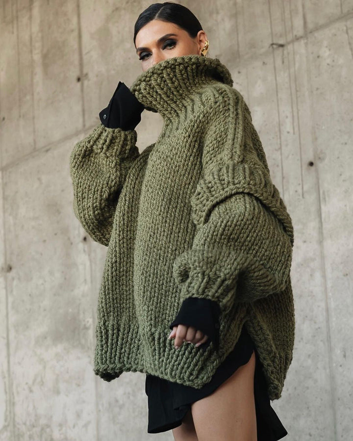 Stilla | Strik Oversize Rullekravepullover til Damer