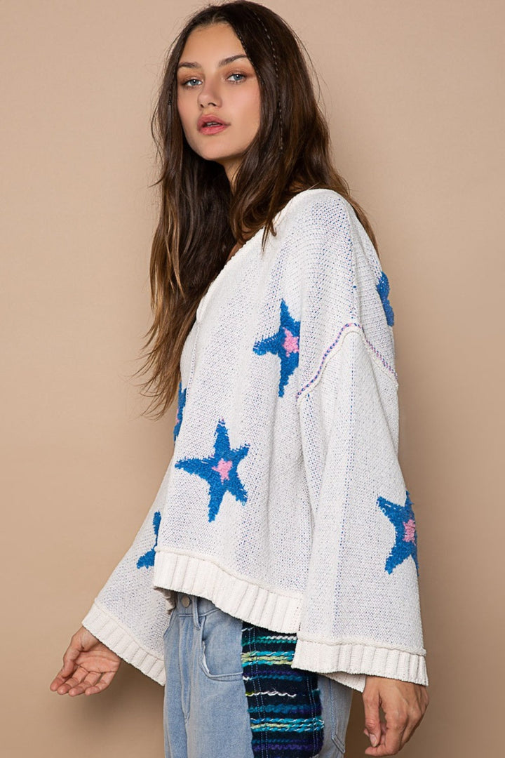 Stilla | Langærmet sweater med stjerne-patch og behagelig pasform