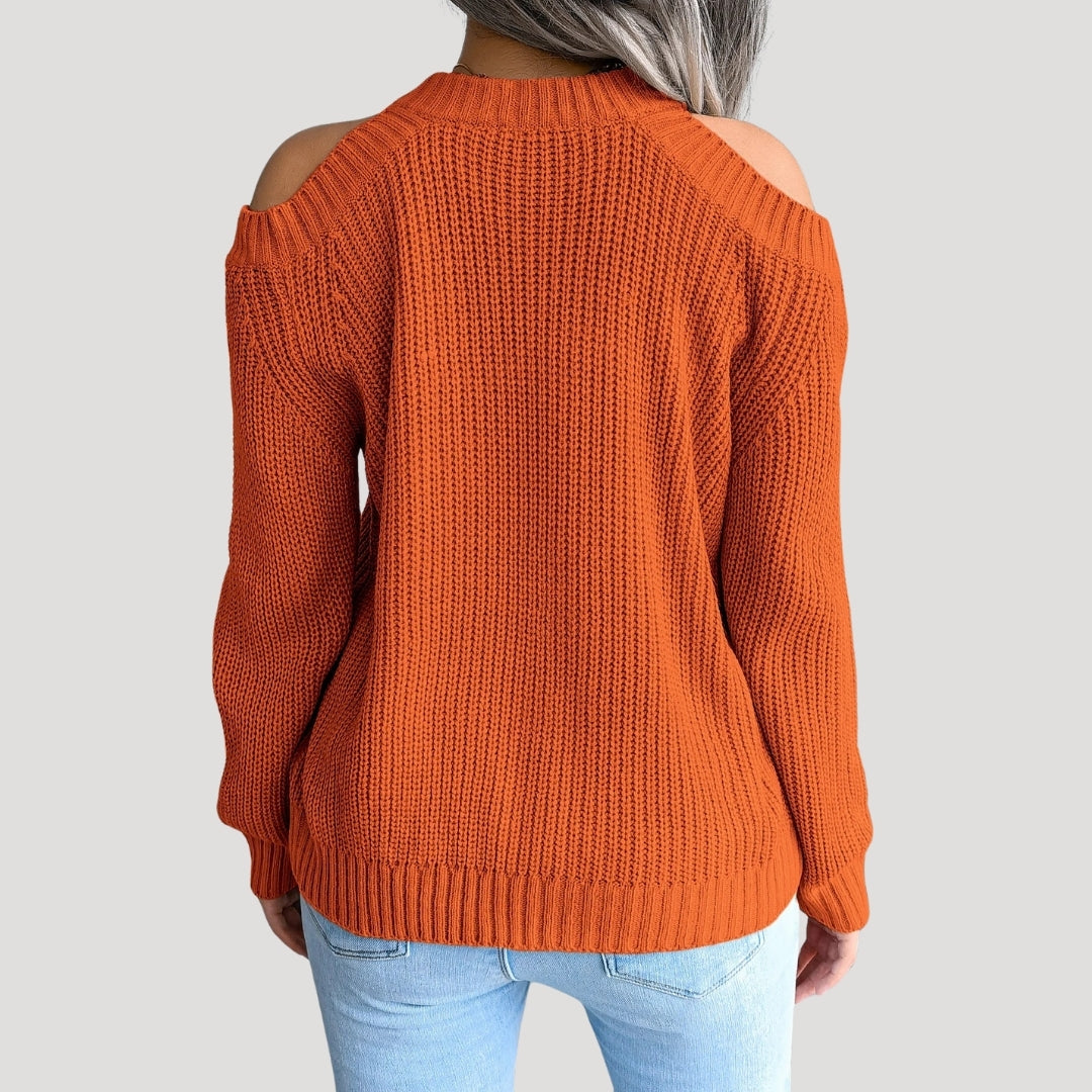 Stilla | Kold Shoulder Strikket Trøje