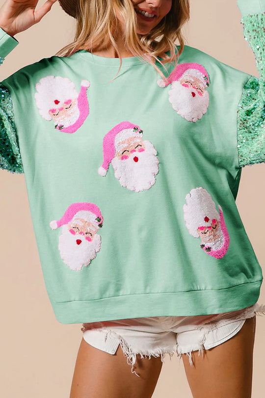 Stilla | Jul Løs Rundhals Pailletter Ærme Sweatshirt