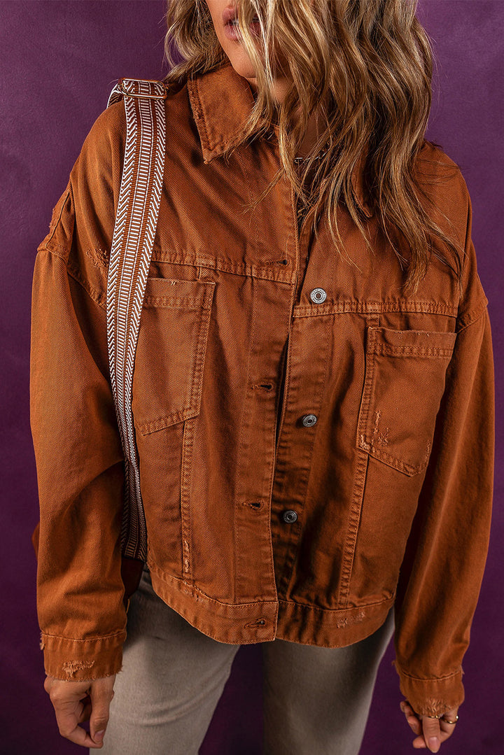 Stilla | Neck Button-Up Denim Jakke