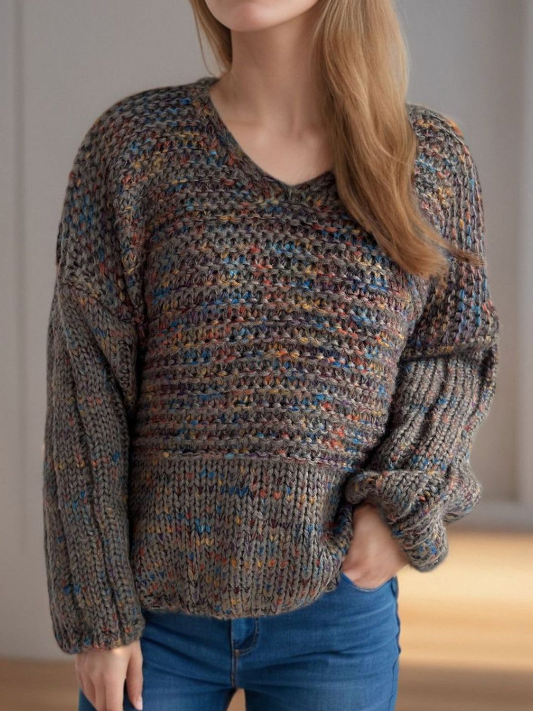 Stilla | Pullover med lange ærmer og dybe skuldre