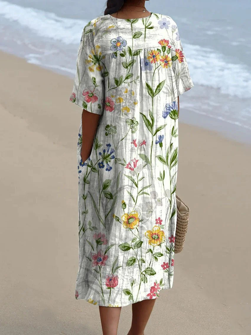 Stilla | Vintage Lækkert Kjole Med Blomsterprint Til kvinder
