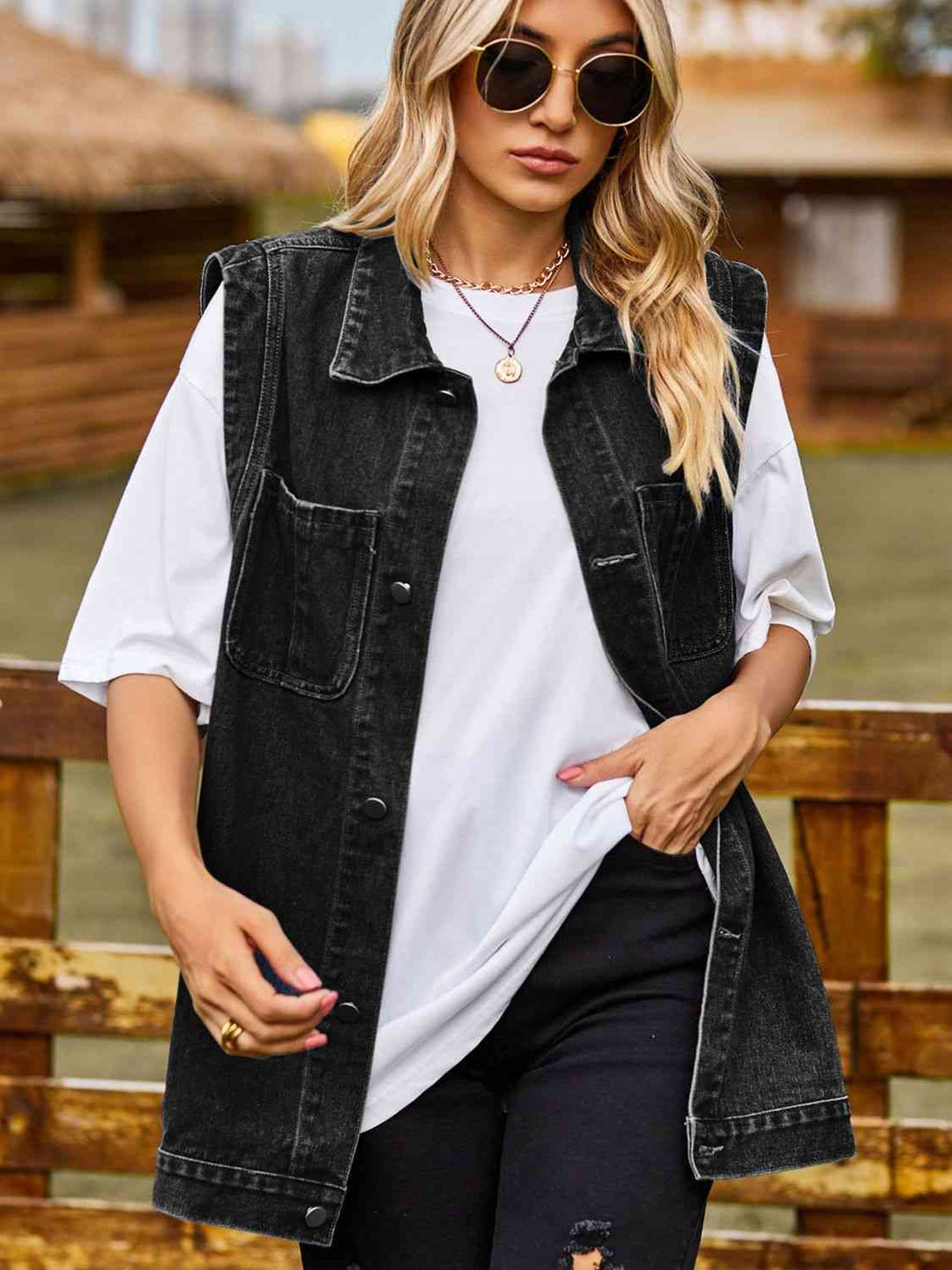 Stilla | Nedre Denim Vest