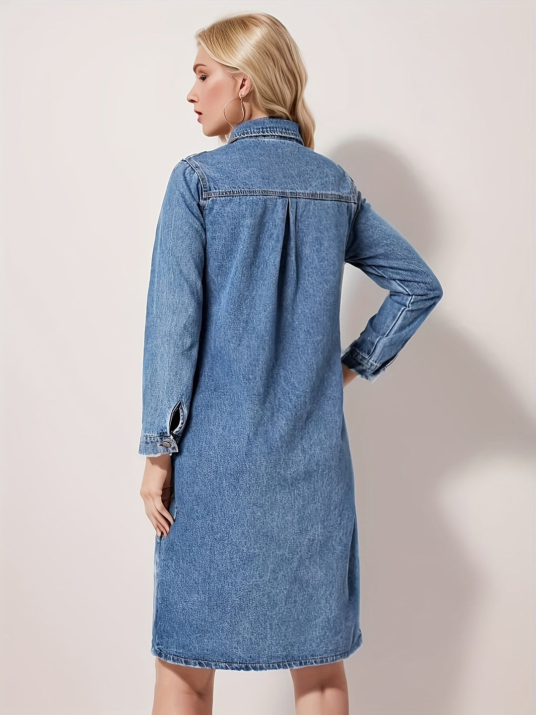 Stilla | Lang Denimkjole Med Revers