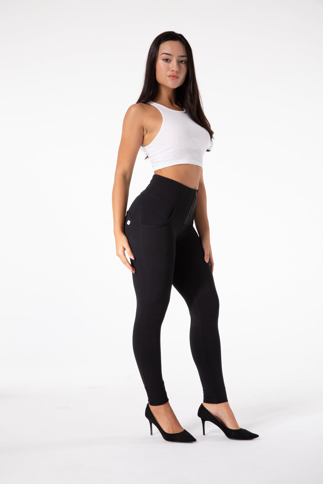 Stilla | Stramme Sorte Leggings Med Høj Talje