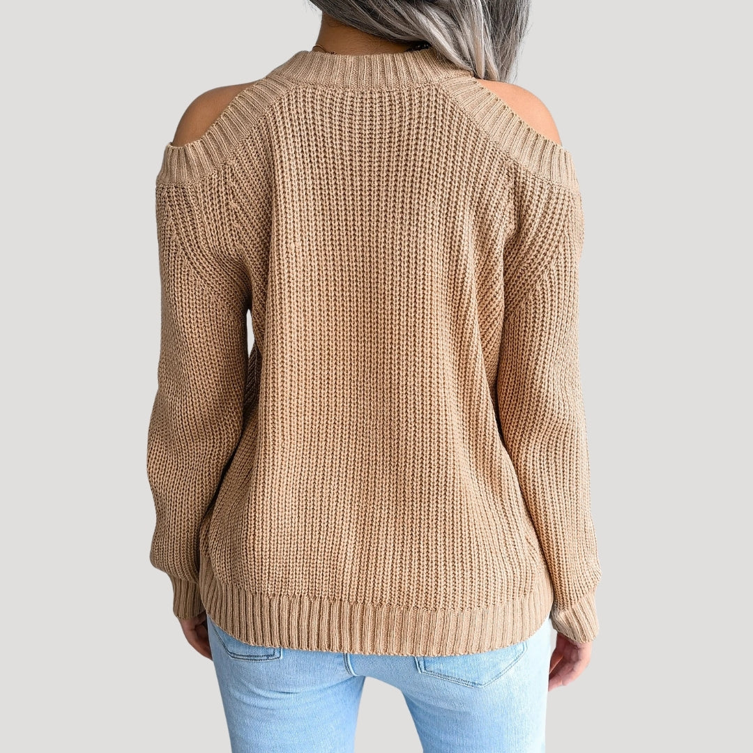 Stilla | Kold Shoulder Strikket Trøje