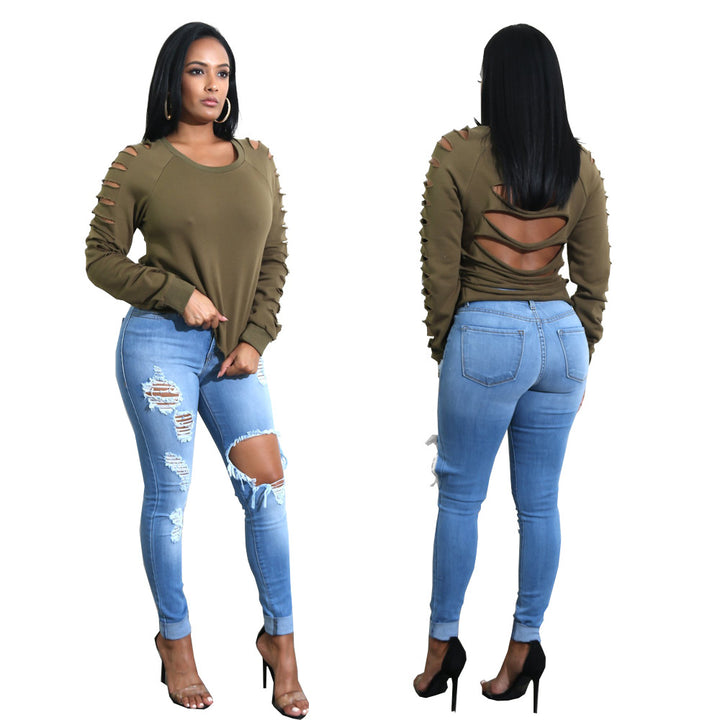 Damer Casual top med moderne cut-outs og detaljeelskende ryg Stilla
