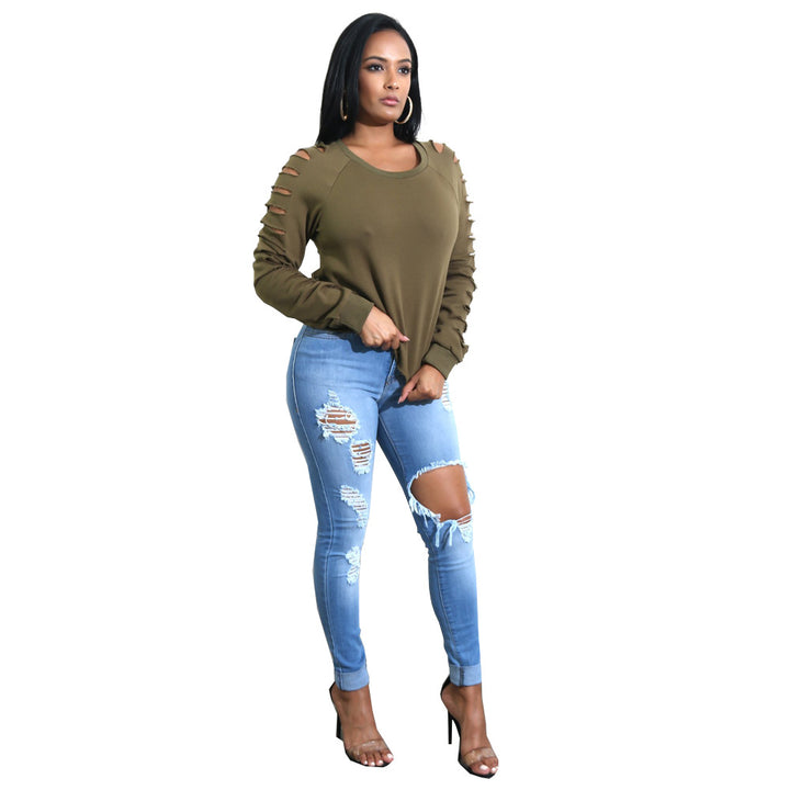 Damer Casual top med moderne cut-outs og detaljeelskende ryg Stilla