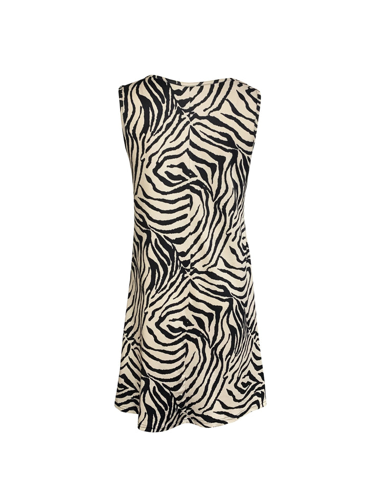 Stilla | Sukienka Uden Ærmer Zebra Sommerskirt A-Line
