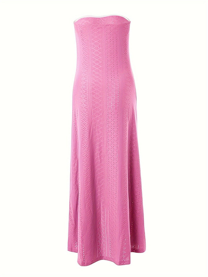 Stilla | Broderet Sommerkjole Med Broderi Med Øjne. Kjolen Uden Ærmer