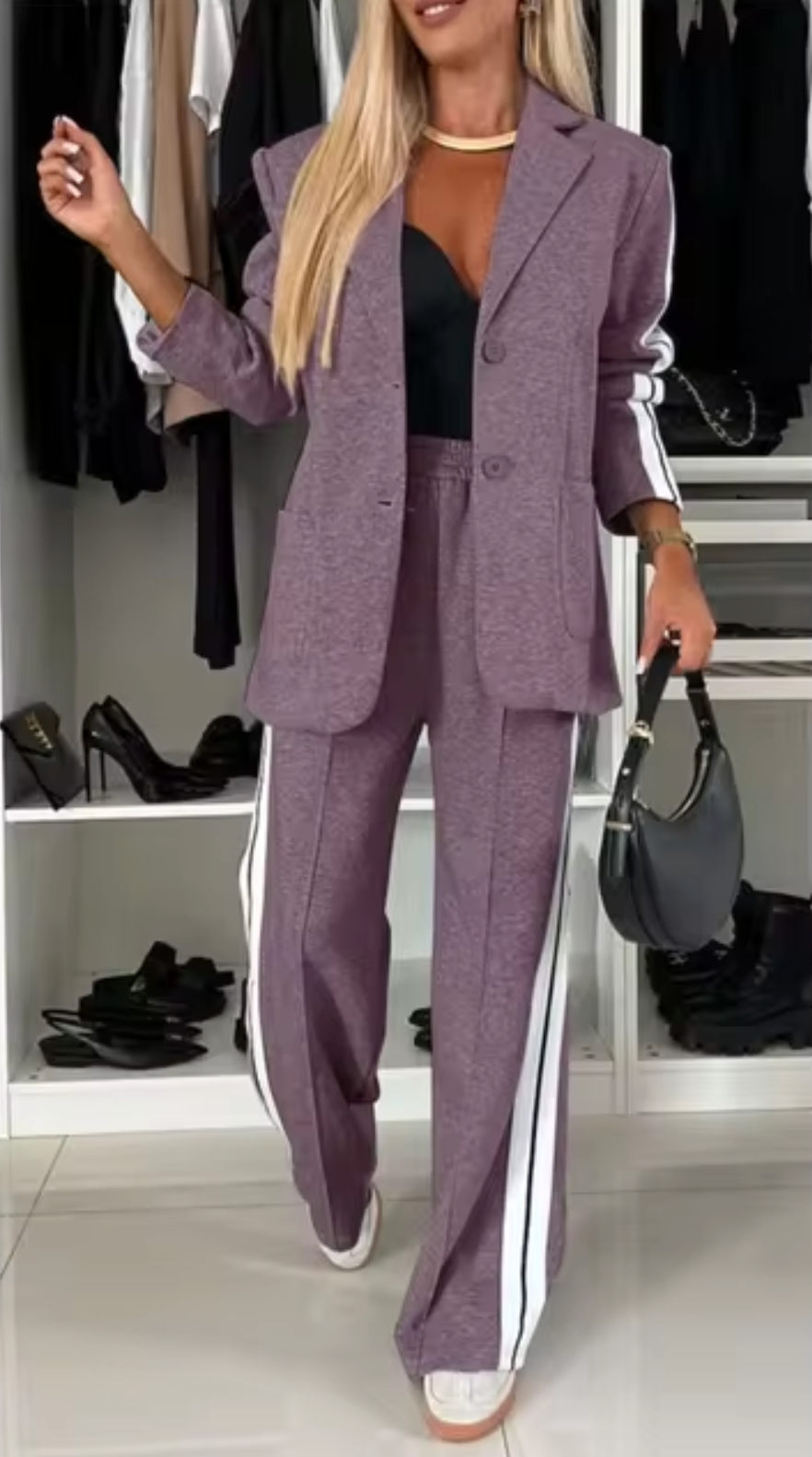 Stilla | Elegant sæt af blazer og bomuldsbukser