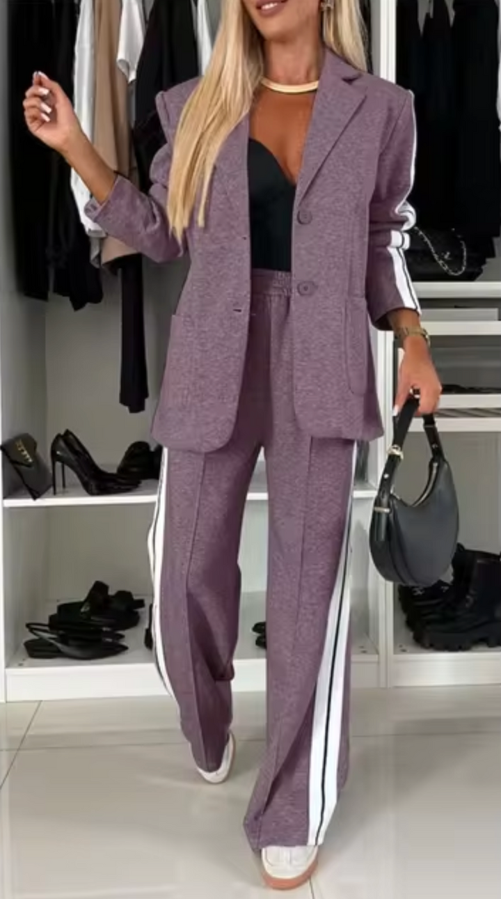 Stilla | Elegant sæt af blazer og bomuldsbukser