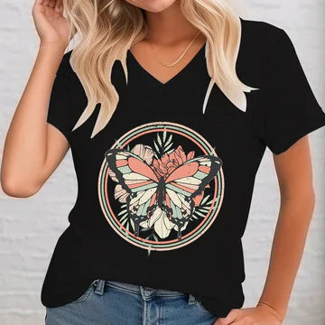 Stilla | Trykt Shirt Med V-Udsnit Stil