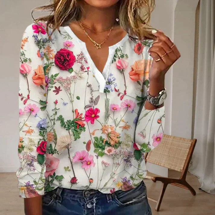 Stilla | Casual skjorte med blomstertryk