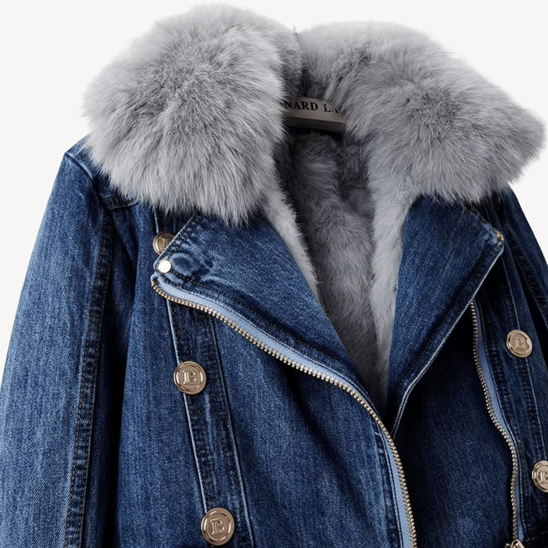 Stilla | Künstpelsforet Denimjakke til kvinder
