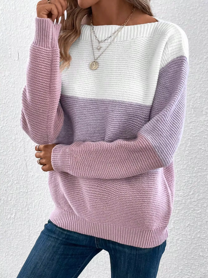 Stilla | Elegant Trefarvet Pullover