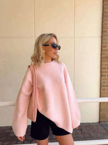 Stilla | Blød Rosa Strikpullover