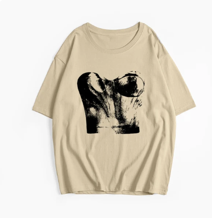 Stilla | Hirsionsan Harajuku T-shirt Med Grafiktryk