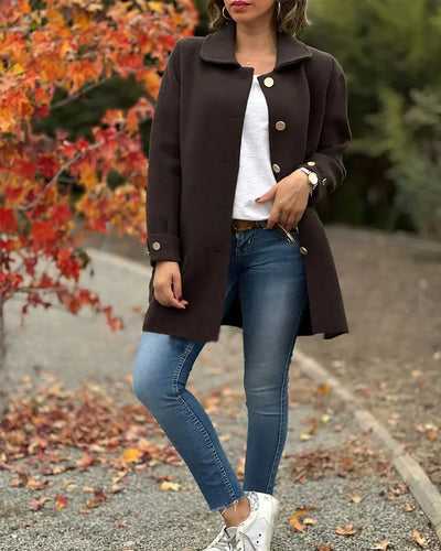 Stilla | Uld- og Cashmere Frakke med Sideknude