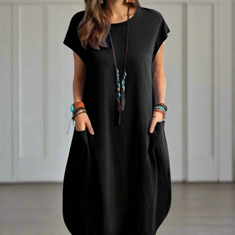 Stilla | Fashionabel Maxi Kjole Med Lommer