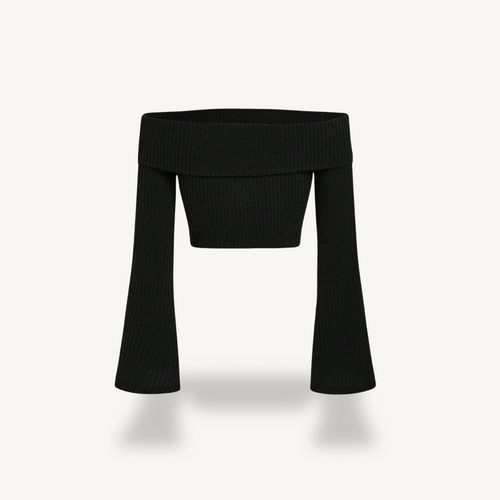 Stilla | Kvinders Ribbet Strik Off shoulder Top