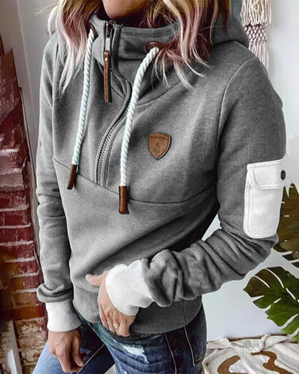 Stilla | Sweatshirt med hætte og lynlås