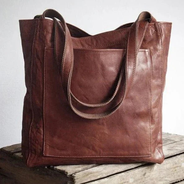 Stilla | Rummelig Håndtaske Med Stabile Håndtag Og Yderlomme