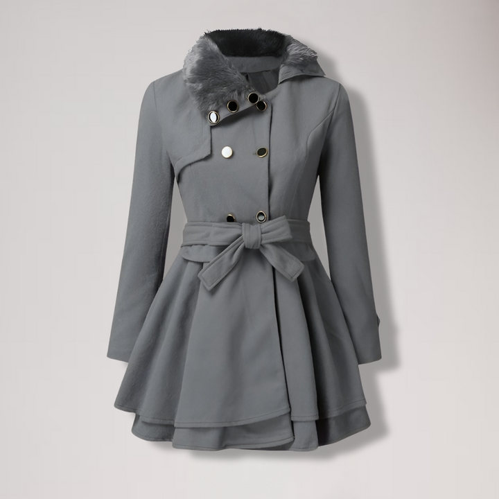 Stilla | Elegante Trenchcoat Med Vegansk Pels