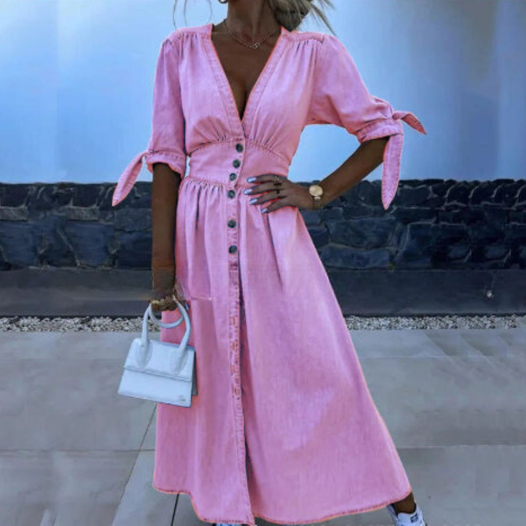 Stilla | Elegant Langt Jeanskjole