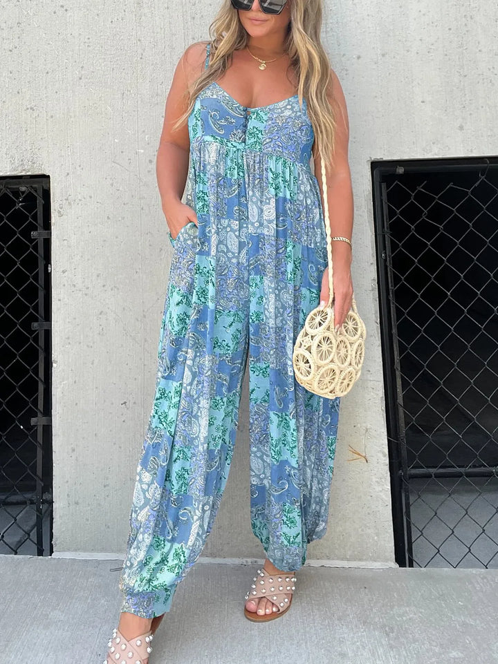 Stilla | Casual Jumpsuit med Patchworktryk