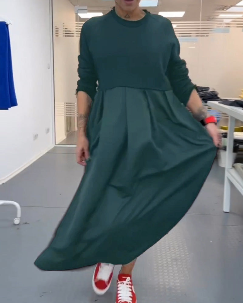 Stilla | Casual Popeline Kjole Med Lange Ærmer