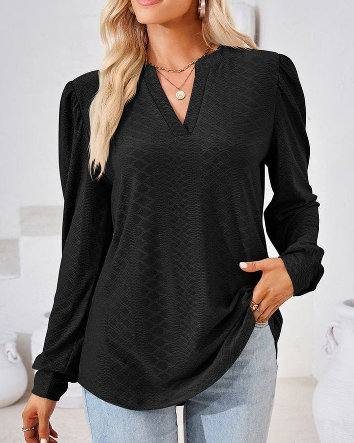 Stilla | V-udskæring Jacquard Top