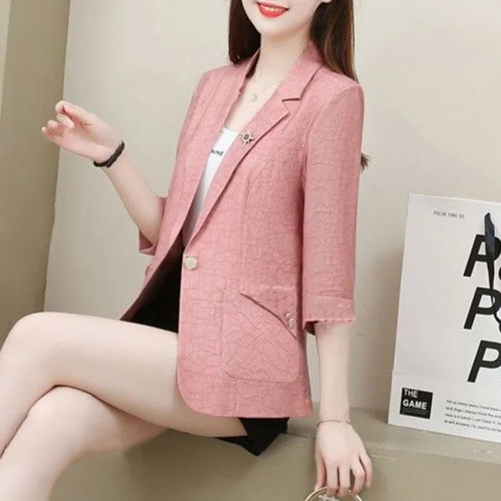 Stilla | Blazer Dame Casual Med Oppbrettede Ærmer