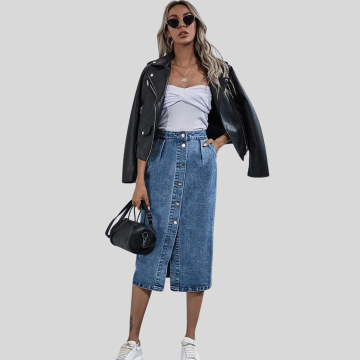 Stilla | Midi Skørt Chic lavet af Jeans