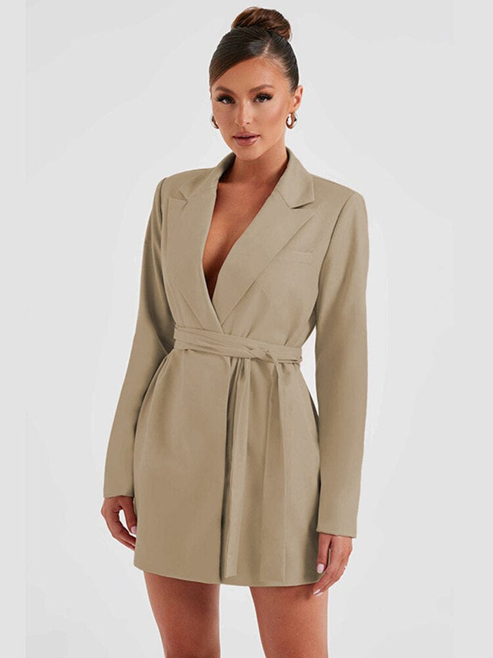 Stilla | Robe blazer sort med V-udskæring