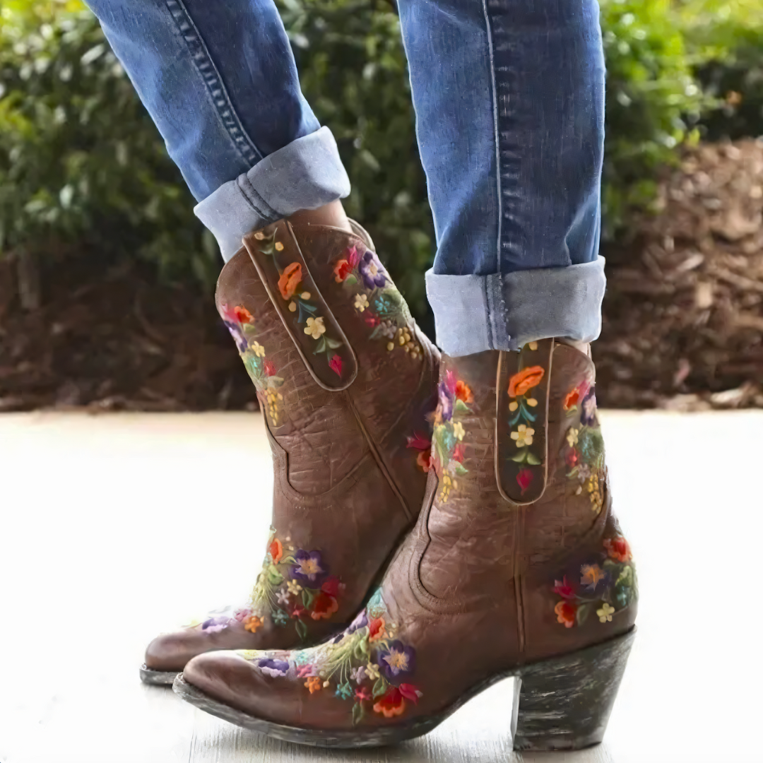 Stilla | Vandafvisende Vintage Cowgirl Støvler