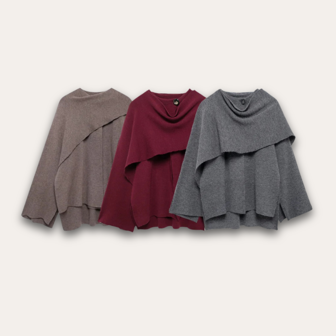 Stilla | Stilfuld Poncho-Trøje til Kvinder